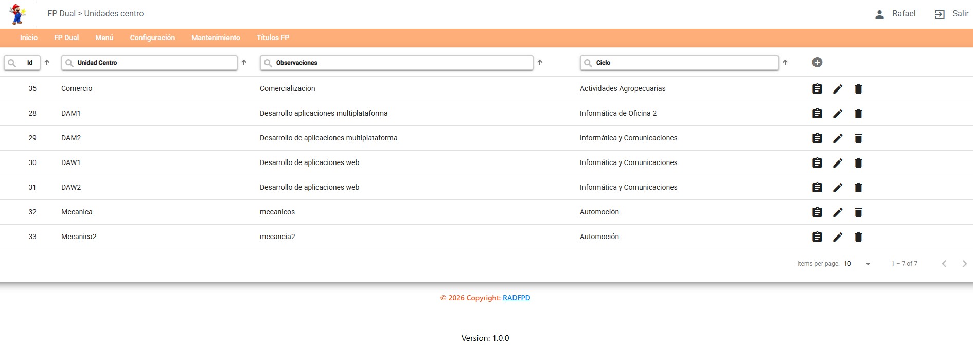 Captura de pantalla del proyecto Desarrollo ERP Y CRM