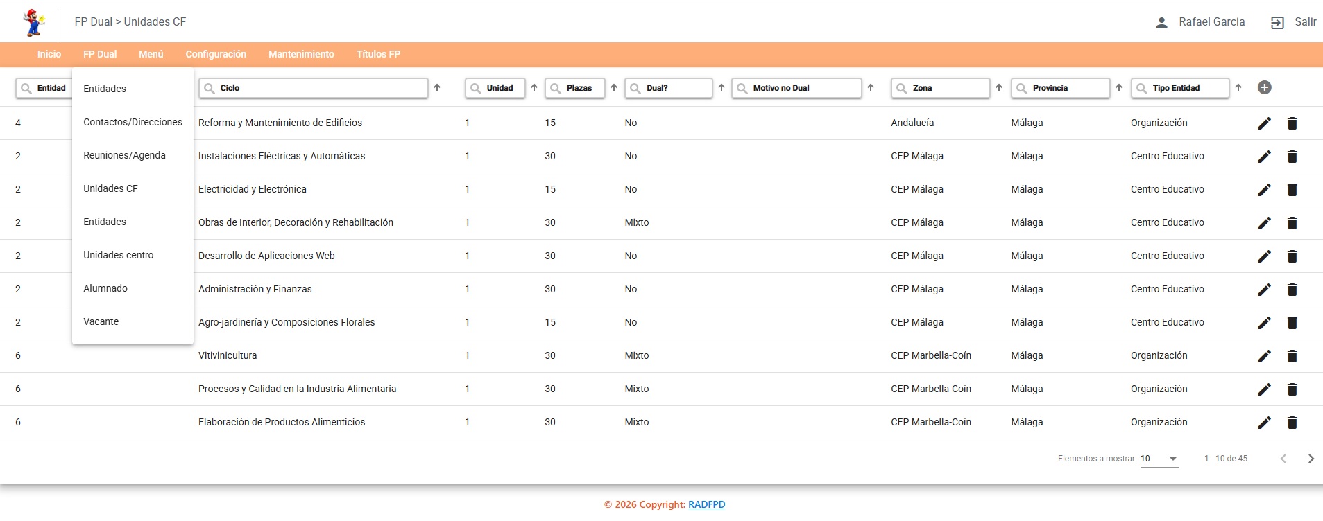 Captura de pantalla del proyecto Desarrollo ERP Y CRM
